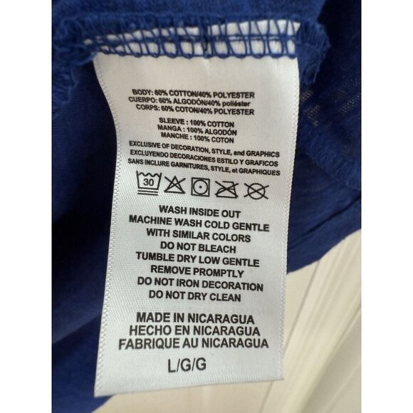 Majestic NBA Philadelphia 76ers Women’s Scalloped Red And Blue Shirt Sz Large - Picture 6 of 9